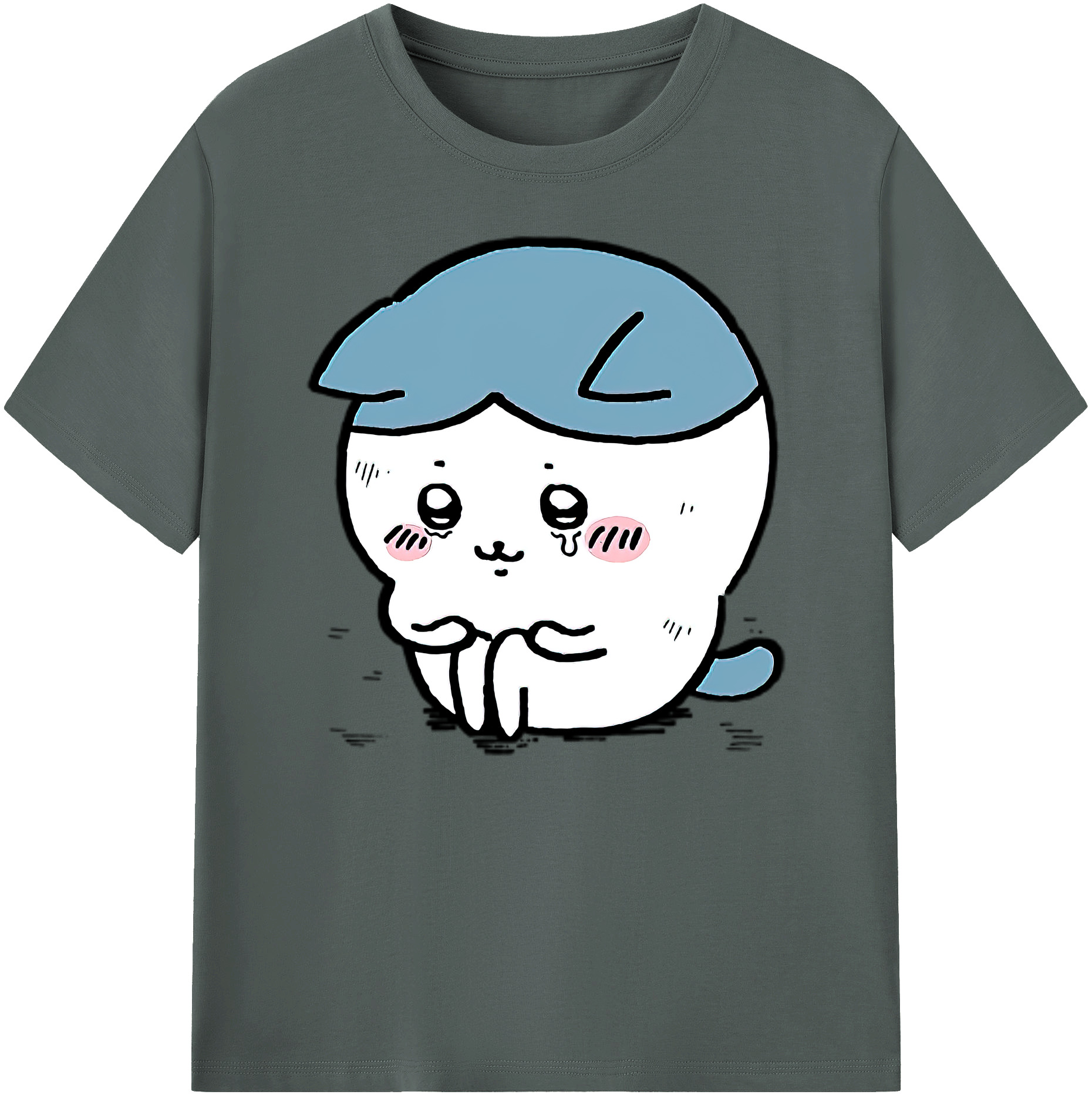 （画像用） ちいかわ ハチワレ Chii-kawa hachiware 綿100％ メンズ半袖Tシャツ｜肌触りやわらか＆通気性